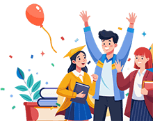 трое радостных студентов