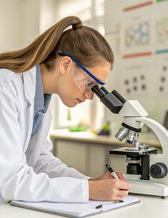 врачи смотрят в микроскоп